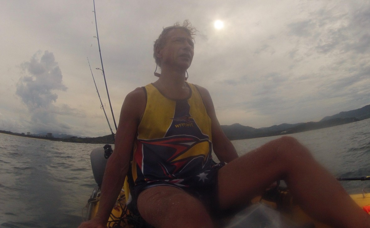 Exhausted but happy along the Coffs Harbour coastline, New South Wales, Australia