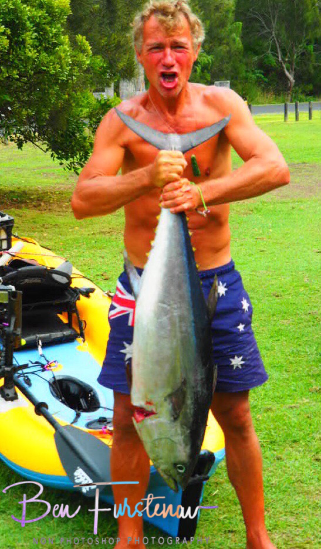 Happy tuna impressions at Diggers Beach, New South Wales, Australia
