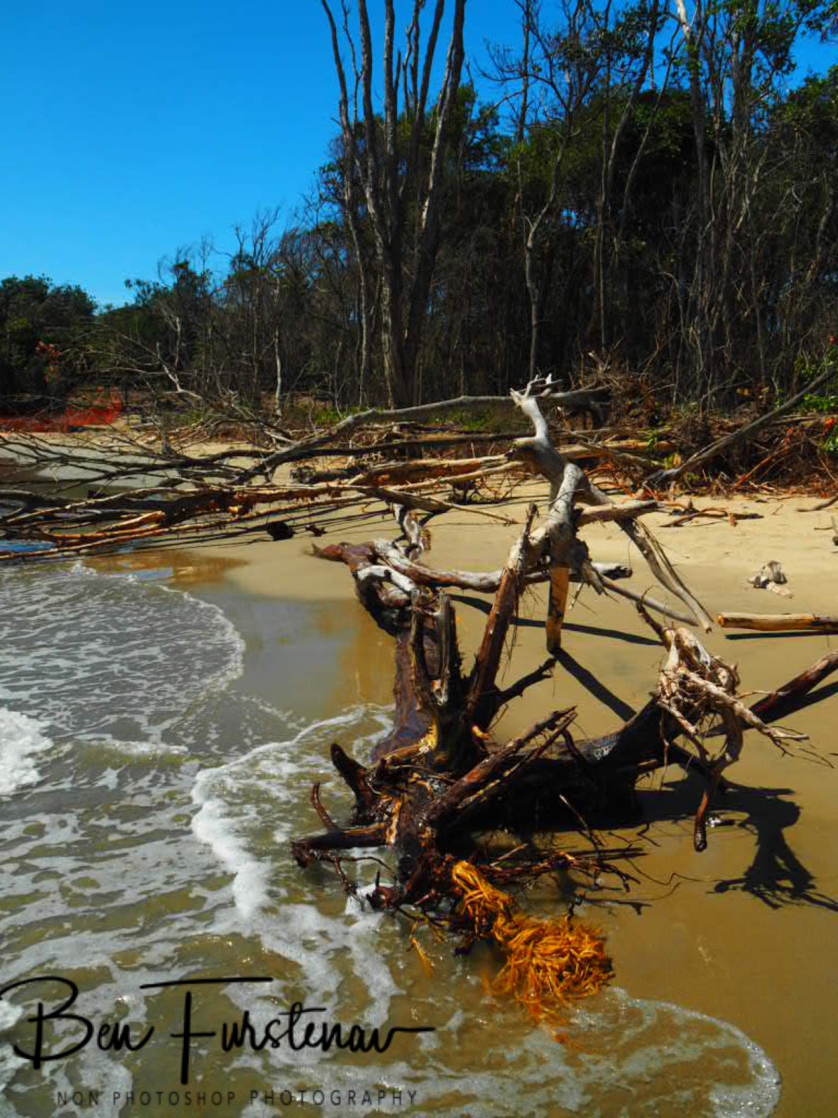 Water erosion seems unstoppable at Woody Head, New South Wales, Australia 