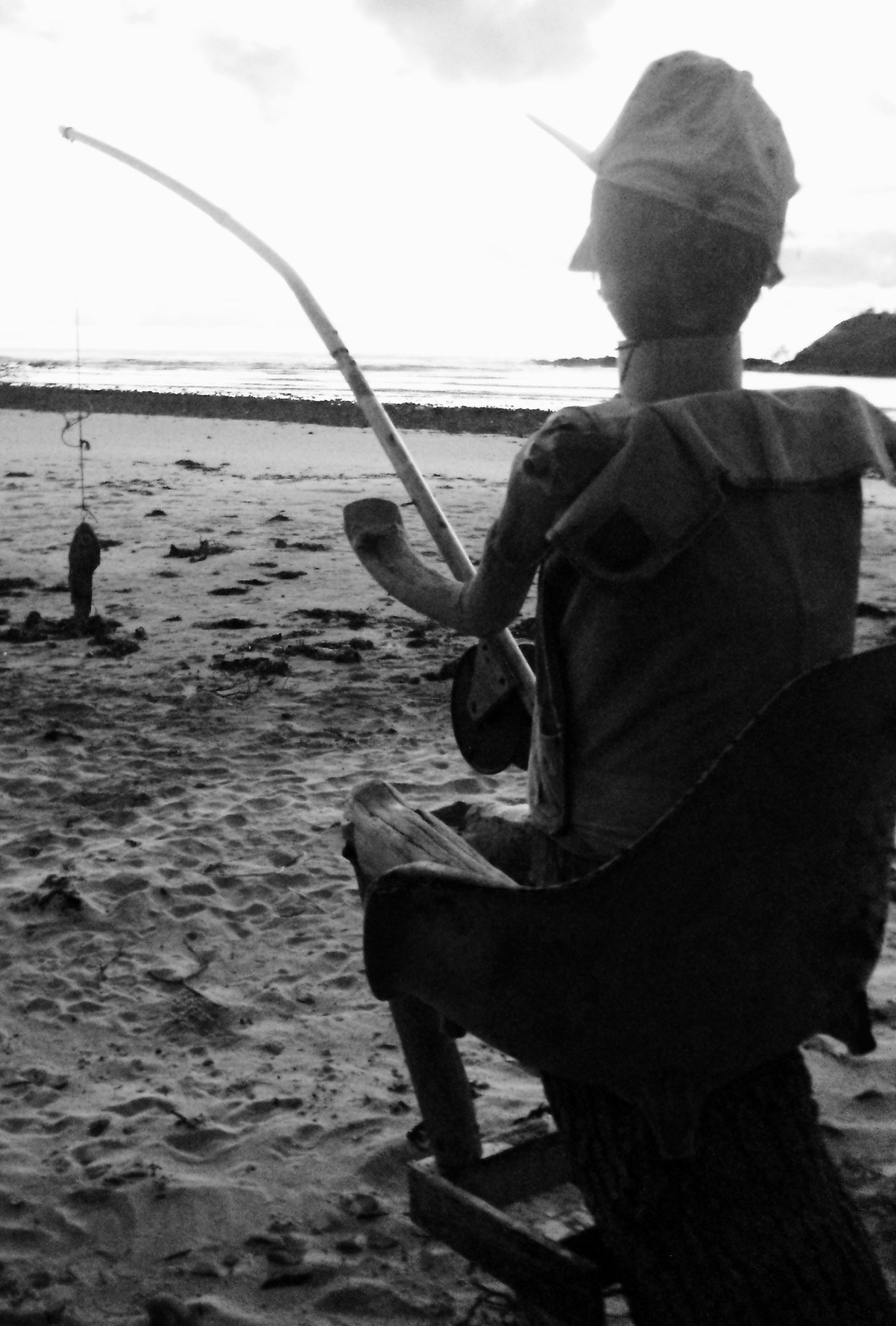 Wooden fisherman at Sandon River, New South Wales, Australia 