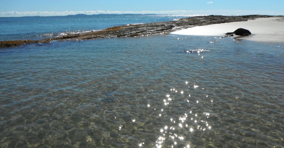 Clear waters in a sheltered bay, Woody Head, New South Wales, Australia 