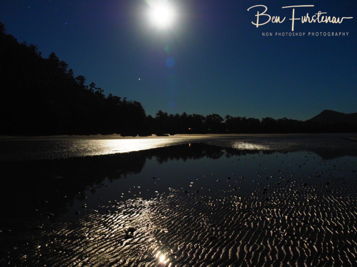 Full moon tidal reflections at Cape Hillsborough, Queensland, Australia