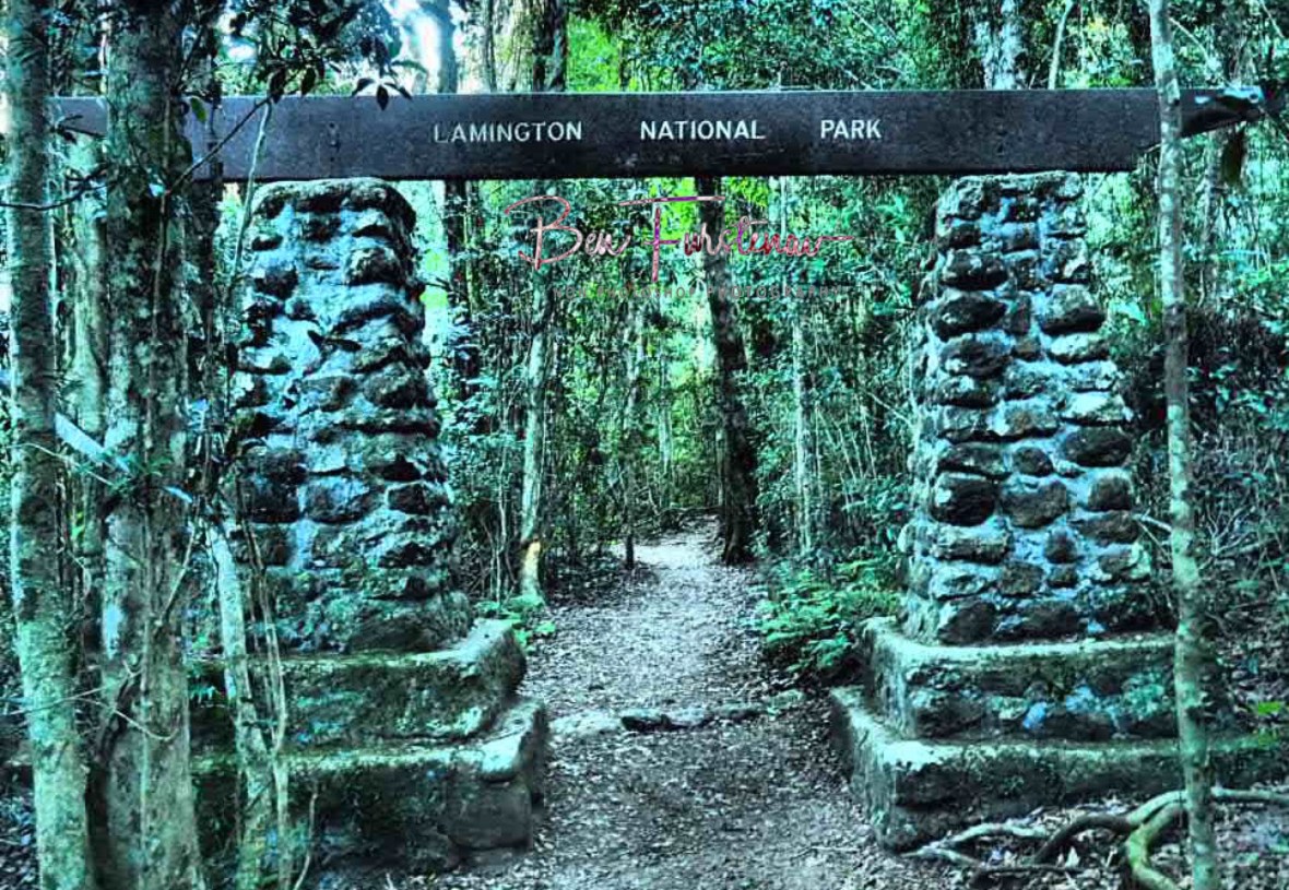 Erected in the 1960’ies, millions of visitors passed this gate at Lamington National Park, Queensland, Australia
