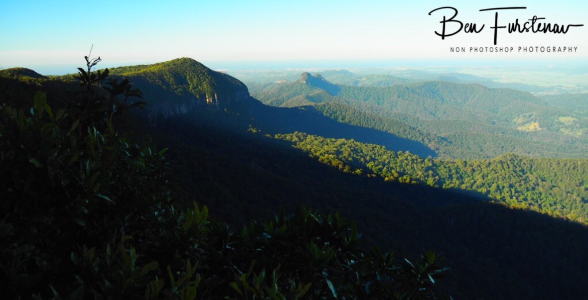 Clear view towards the coastline from Springbrook National Park, Queensland, Australia 