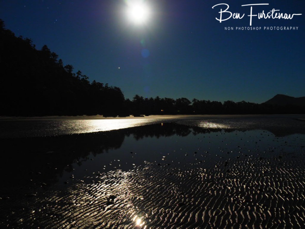 Moonlight reflections at Cape Hillsborough, Queensland, Australia 