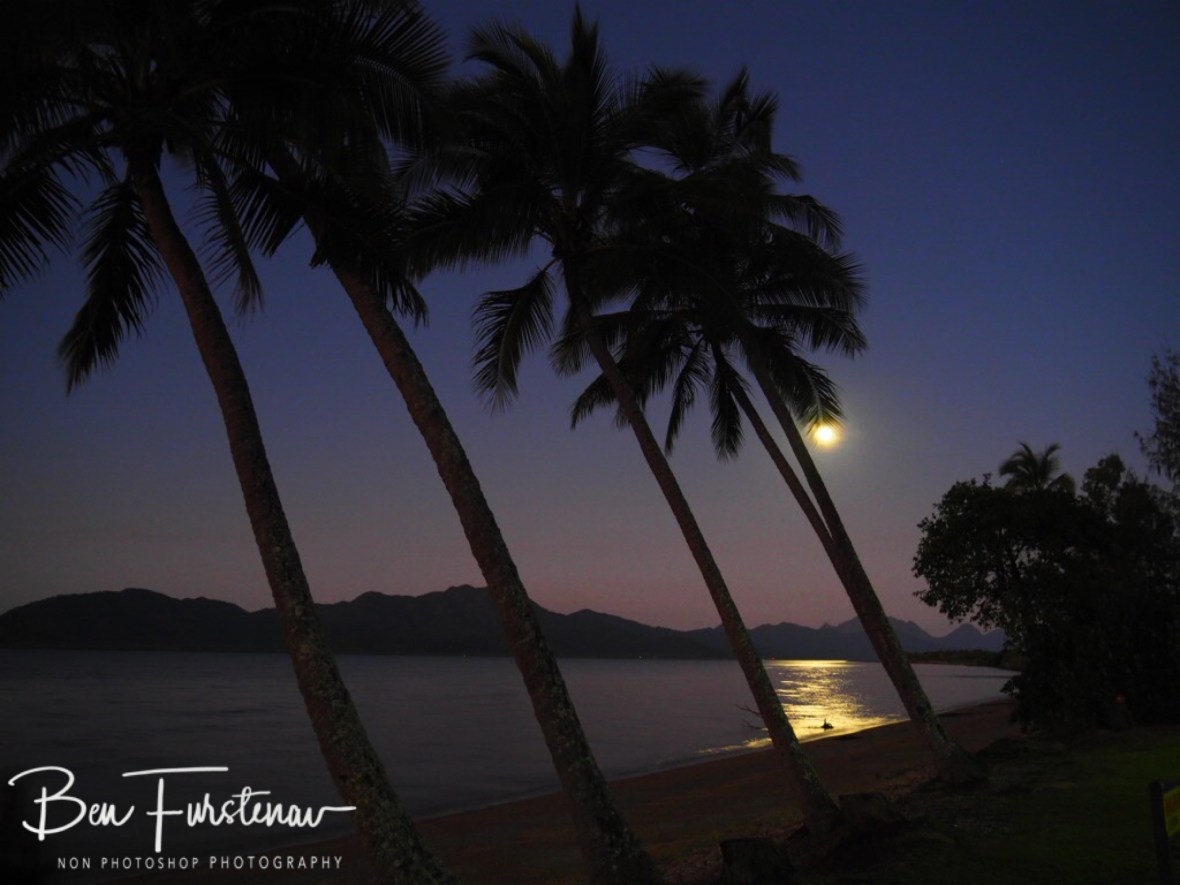 Moonrise over Hinchinbrook Island at Cardwell, Queensland, Australia 