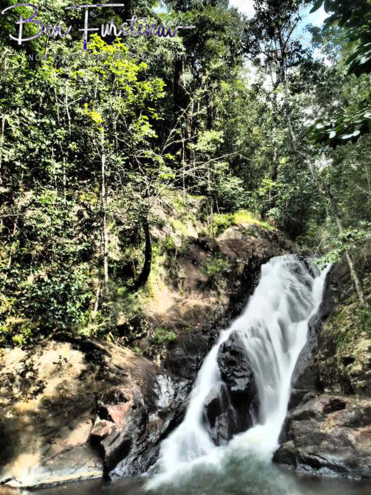 Waterfall on the knife’s edge in Atherton Tablelands, Far North Queensland, Australia 