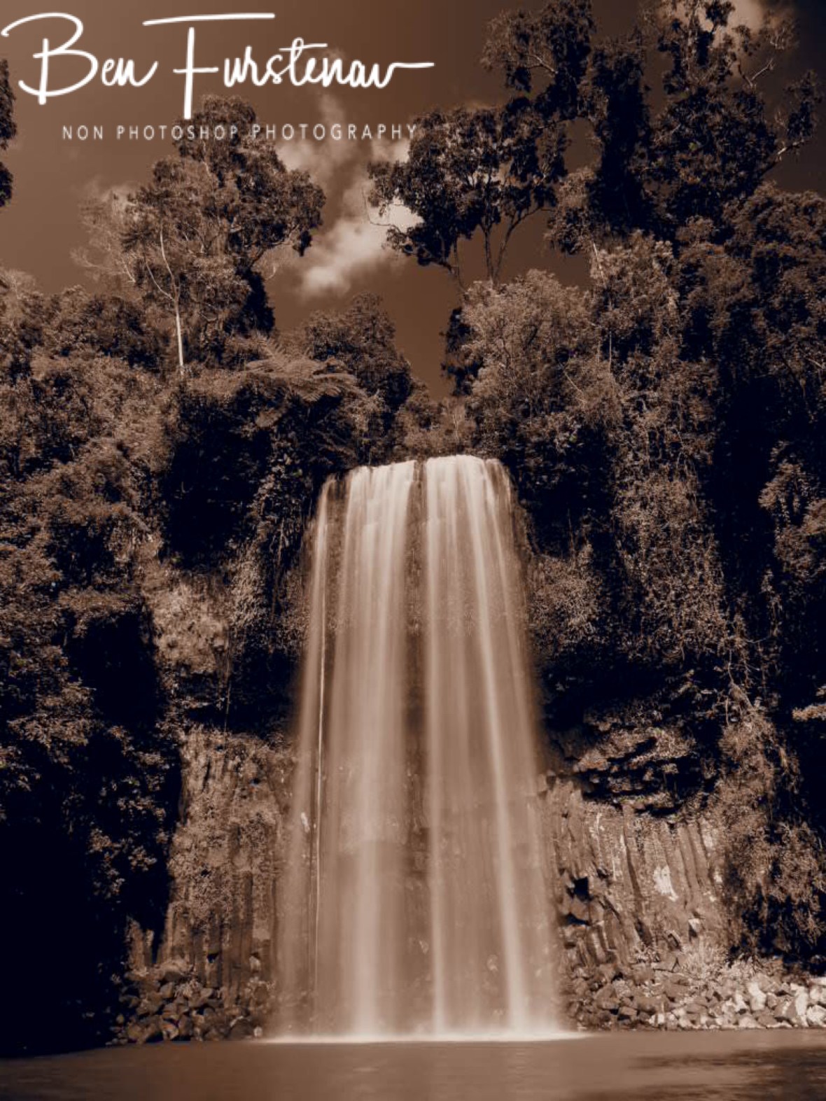 Millaa Millaa Falls in sepia, Atherton Tablelands, Far North Queensland, Australia