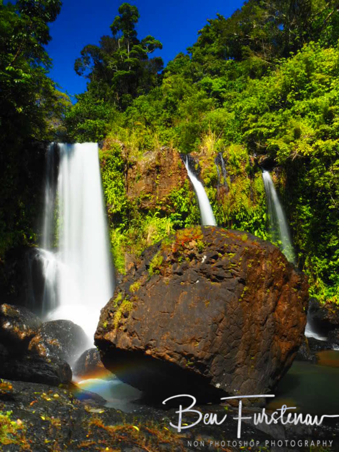 Tchupala Falls with deep blue sky, Atherton Tablelands, Far North Queensland, Australia