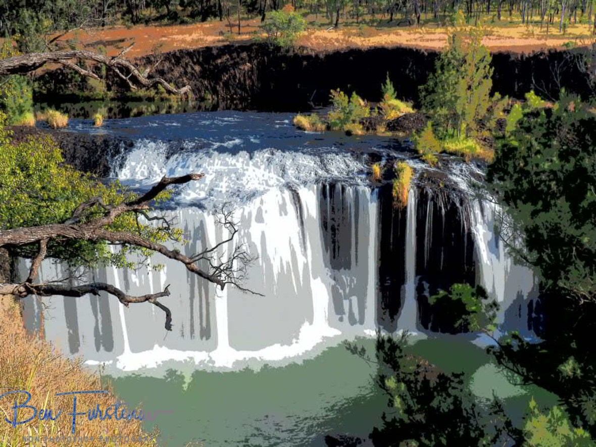 Big Millstream Falls in painting, Atherton Tablelands, Far North Queensland, Australia