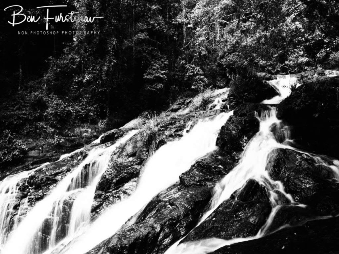 Dinner Falls sautés in black and white, Atherton Tablelands, Far North Queensland, Australia 