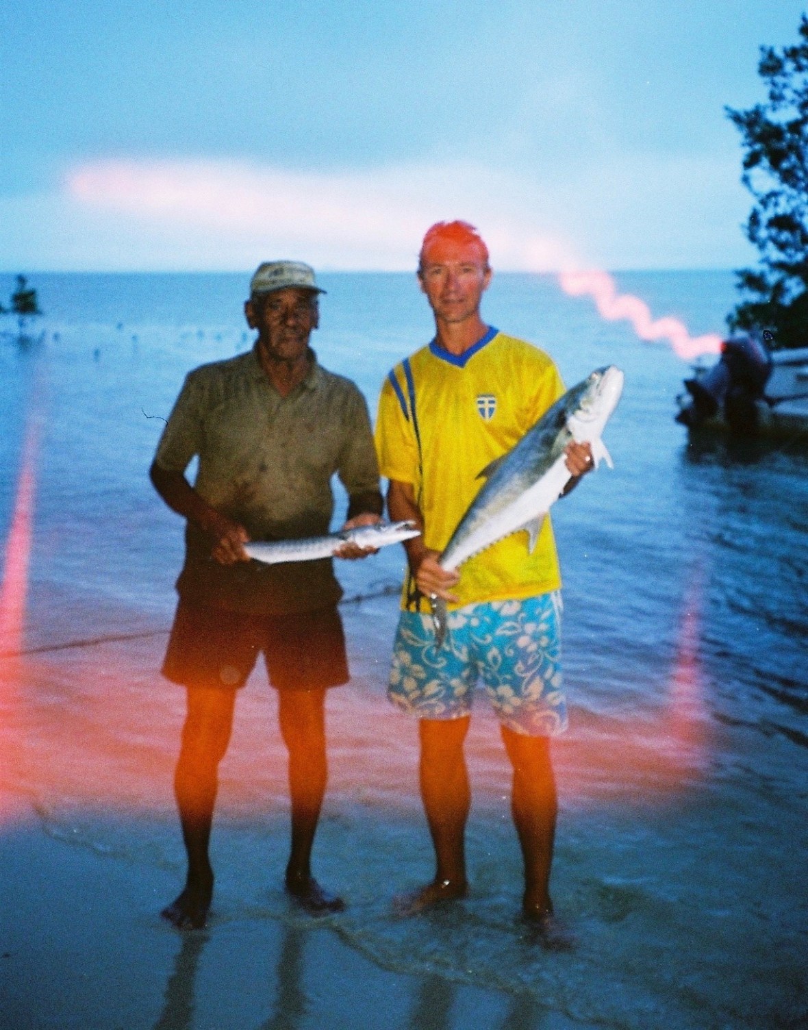 A fun day fishing with aboriginal land owner Eddie at Elim Beach, Cape York Peninsula, Far North Queensland, Australia