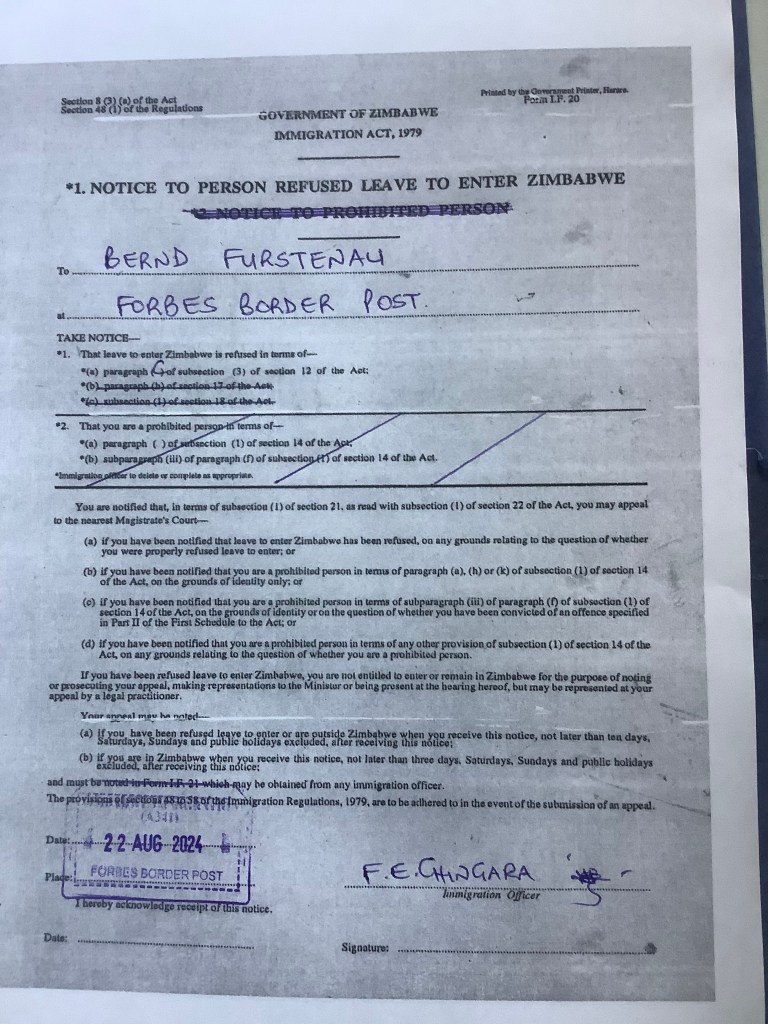 Forbes Border Post, Zimbabwe 